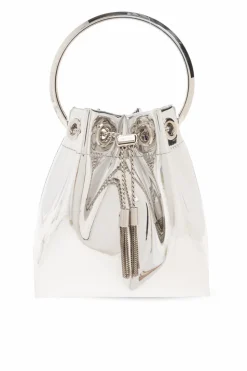 Jimmy Choo SILVER ‘Bon Bon’ bucket shoulder bag
