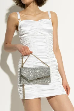 Jimmy Choo SILVER Clutch `Emmia`