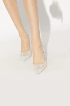 Jimmy Choo SILVER ‘Love’ glittery stiletto pumps