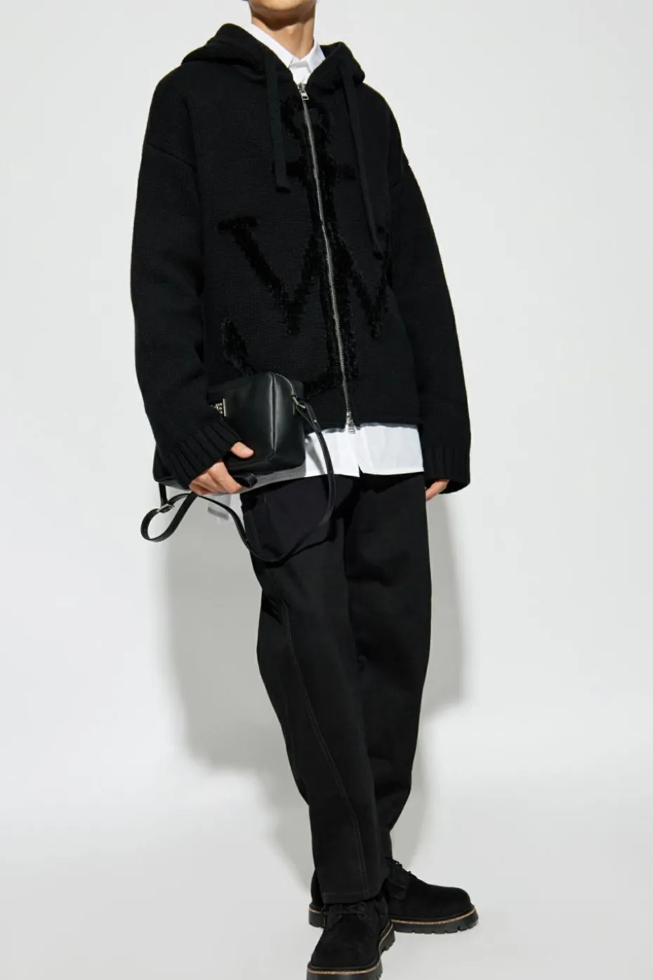 JW Anderson BLACK Hooded Cardigan