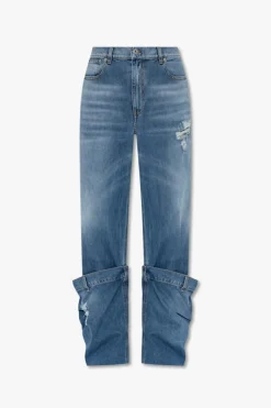 JW Anderson BLUE Jeans with decorative turn-ups