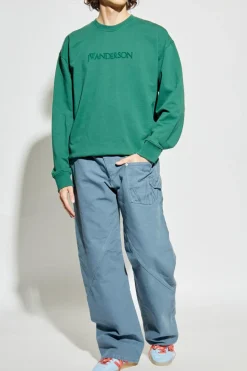 JW Anderson BLUE Pants with logo