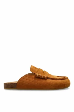 JW Anderson BROWN Leather slides