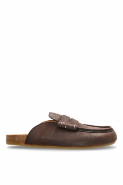 JW Anderson BROWN Leather slides