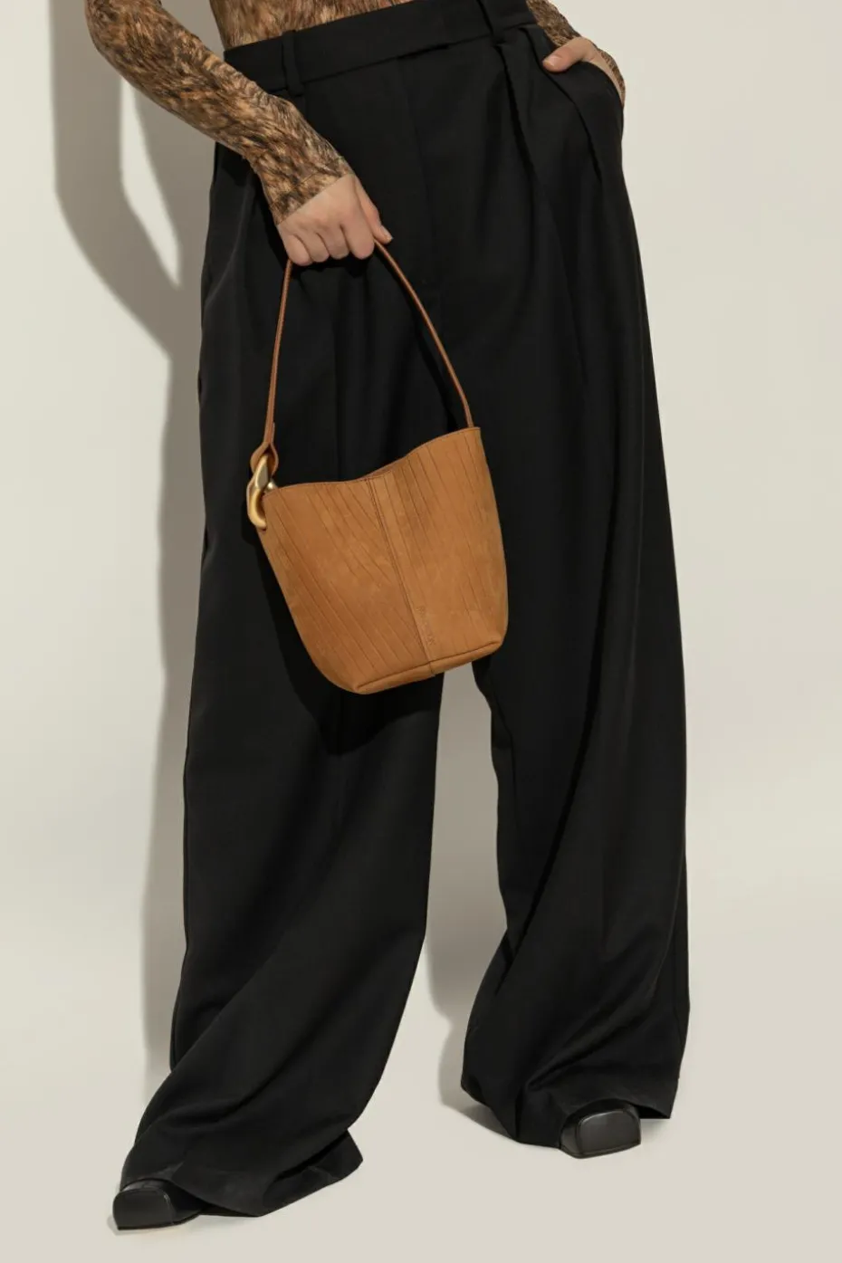 JW Anderson BROWN Shoulder bag "Corner Small" bucket type