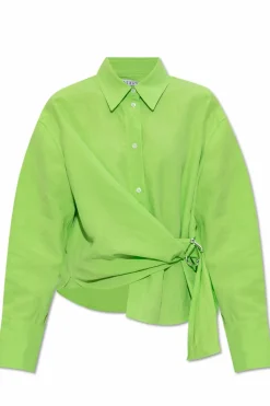 JW Anderson GREEN Shirt with appliquƩ