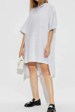 JW Anderson GREY Dress with striped pattern
