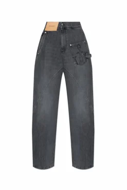 JW Anderson GREY Jeans with embroidered logo