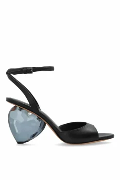 Kate Spade BLACK Heart-shaped heel sandals