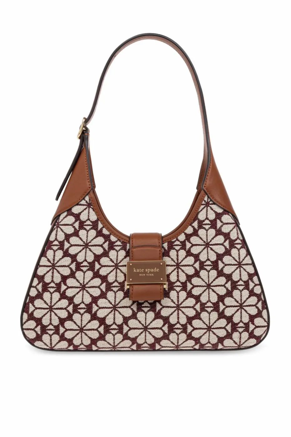 Kate Spade BURGUNDY Shoulder Bag Spade Flower Small