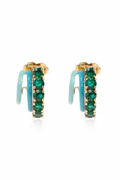 Kate Spade GREEN Earrings with sparkling crystals