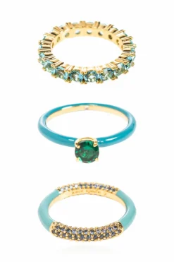 Kate Spade GREEN Set of three rings