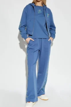 Kenzo BLUE Sweatpants with shimmering appliqués
