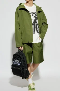 Kenzo GREEN Shorts with logo patch