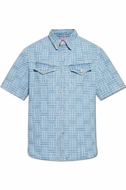 Kenzo light blue Denim shirt with short sleeves