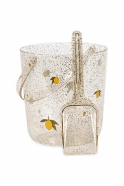 Konges Sløjd cream Beach Set - Glitter Bucket and Shovel