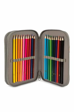 Konges Sløjd GREEN Pencil case with pencils and crayons