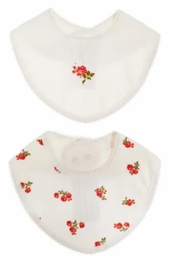 Konges Sløjd WHITE Bib with floral pattern