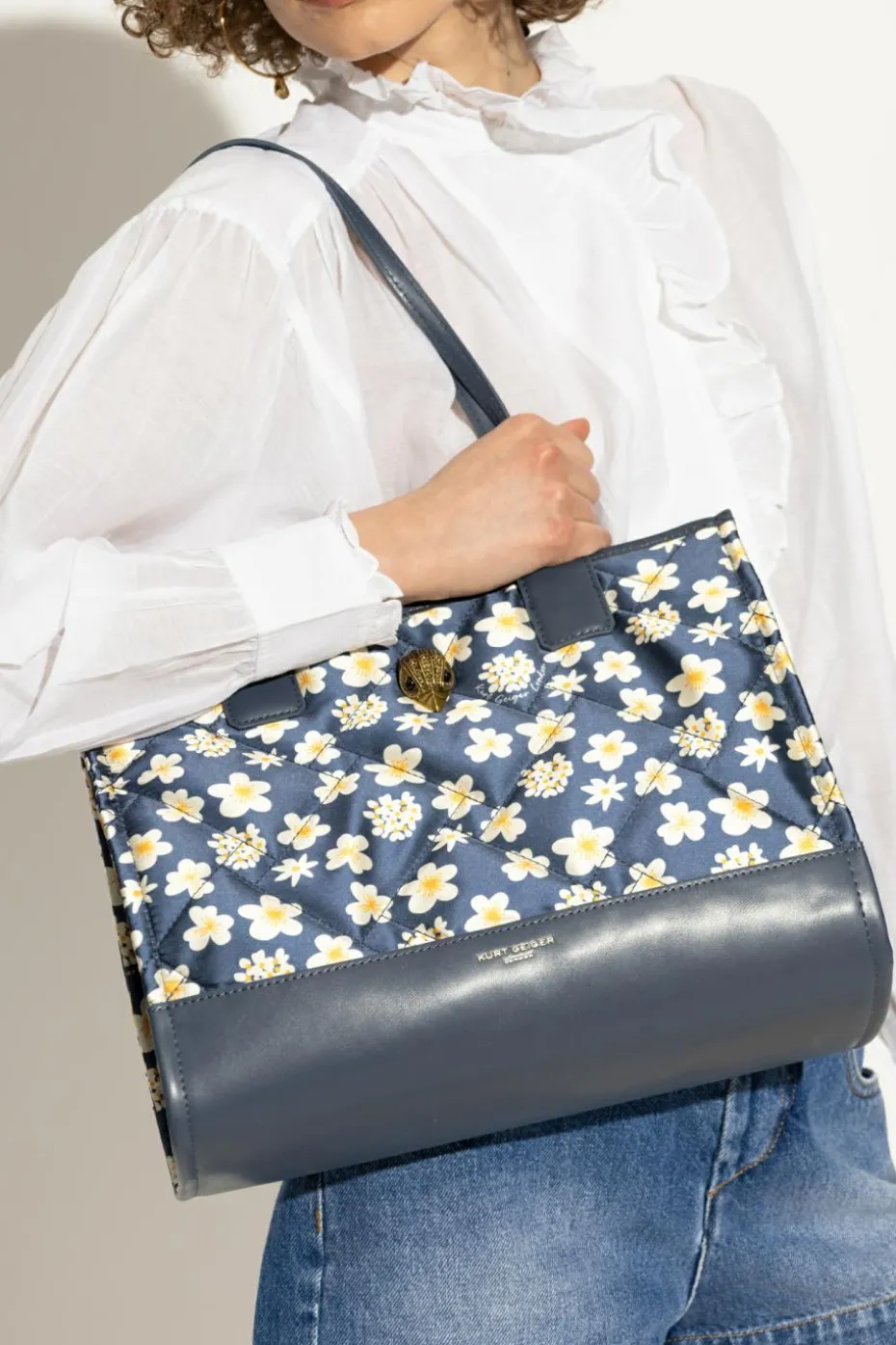 Kurt Geiger BLUE "Recycled SQ Small" shopper bag