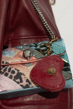 Kurt Geiger BURGUNDY ‘Kensington Heart Charm’ pouch