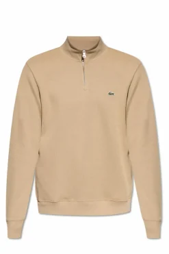 Lacoste beige Sweatshirt with a stand-up collar