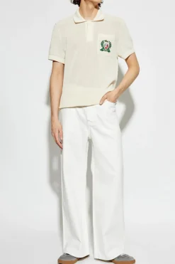 Lacoste cream Polo with logo