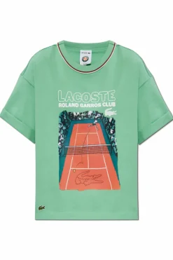 Lacoste GREEN T-shirt with colorful print