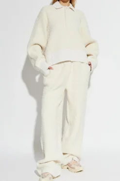 LACOSTE RUNWAY cream Pants with pockets