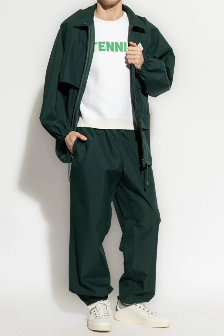 LACOSTE RUNWAY GREEN Pants with logo