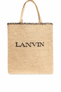 Lanvin beige Woven shopper bag