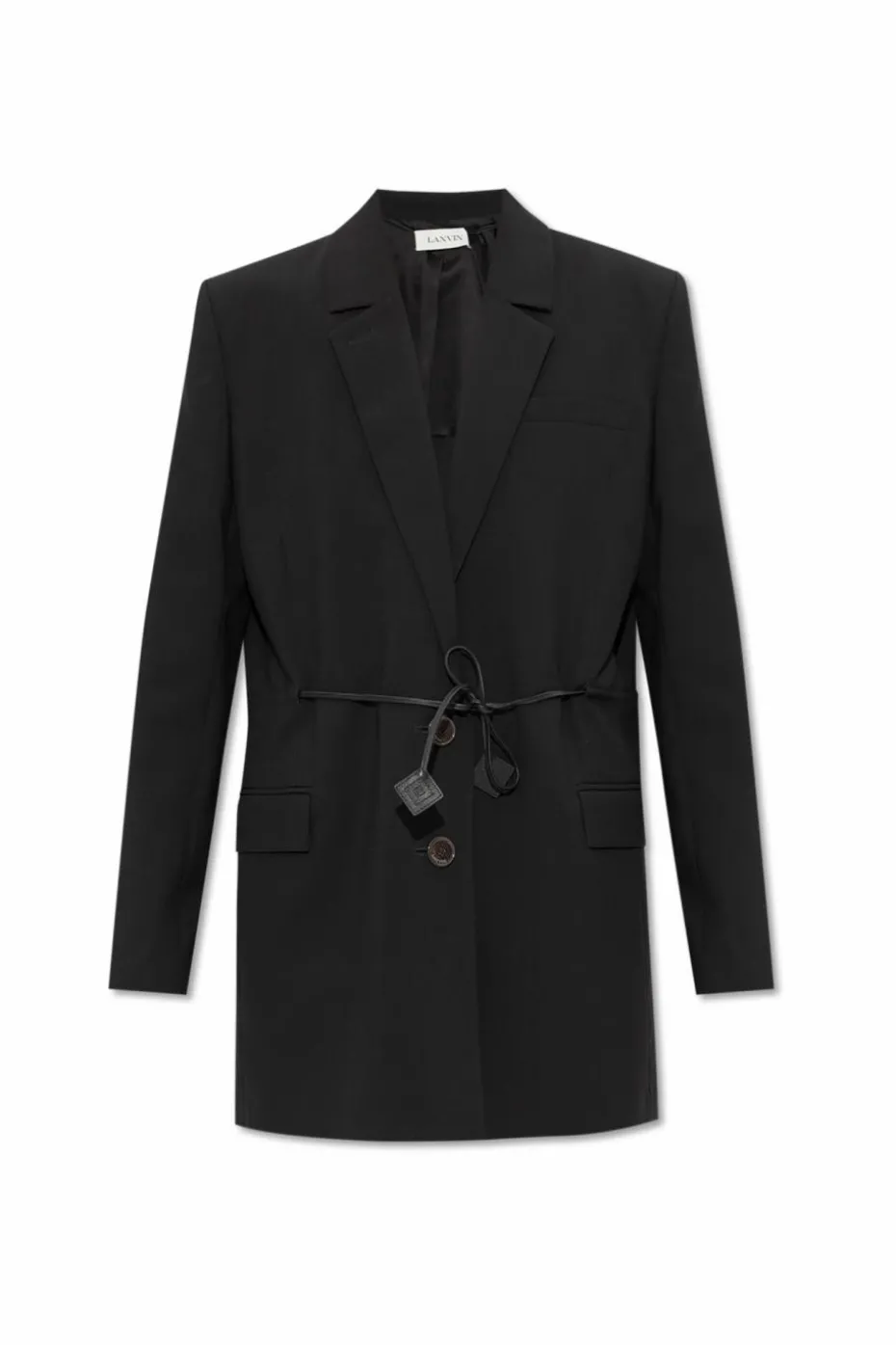 Lanvin BLACK Wool blazer with leather ties