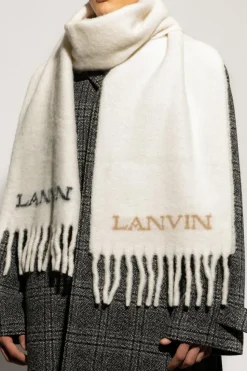 Lanvin cream Scarf with logo