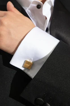 Lanvin GOLD Logo-engraved cufflinks