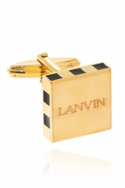 Lanvin GOLD Logo-engraved cufflinks