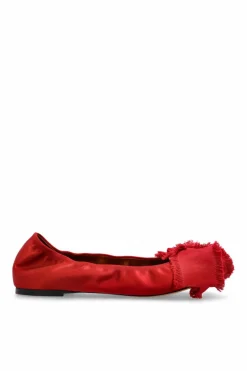 Lanvin RED Satin Ballet Flats