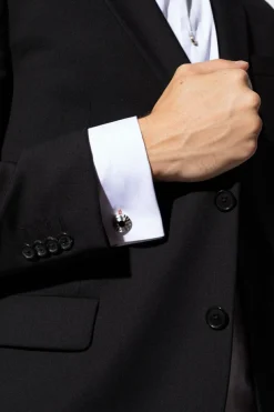 Lanvin SILVER Round cufflinks