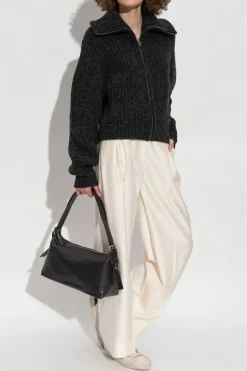 Lemaire BLACK Cardigan with a wide collar