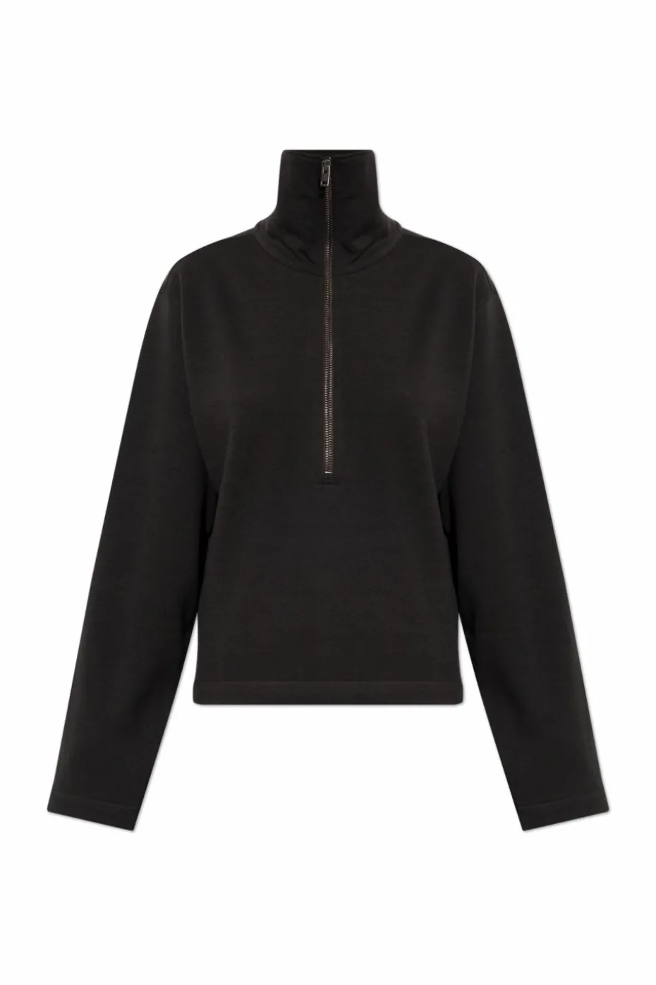 Lemaire BLACK Sweatshirt with a wide collar