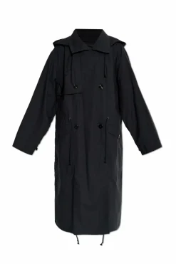 Lemaire BLACK Trench coat with detachable hood