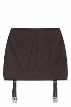 Lemaire BROWN Panties with garter straps