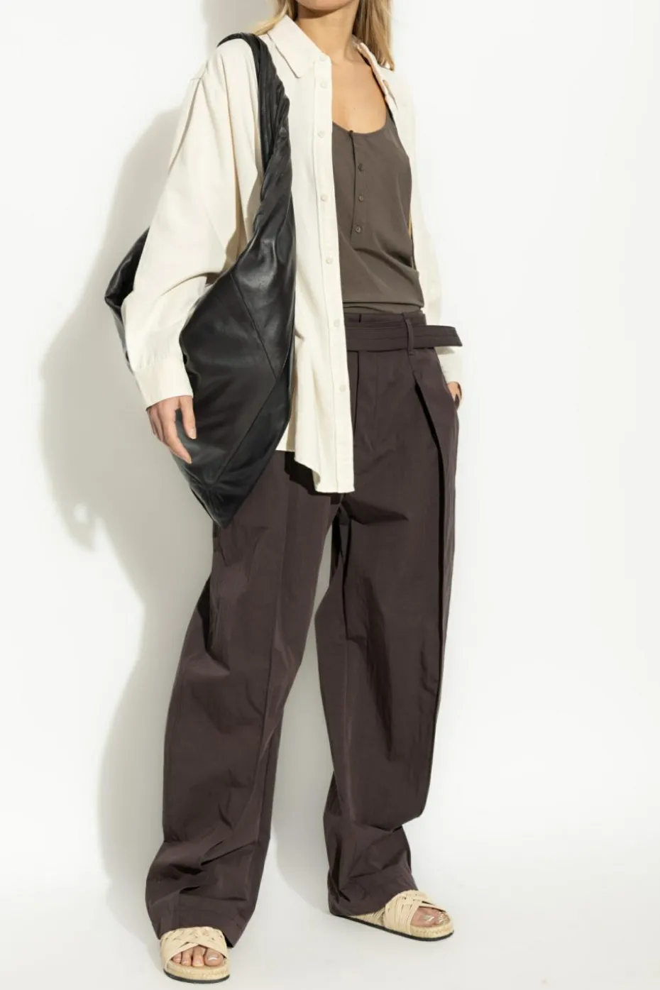 Lemaire BROWN Pants with belt