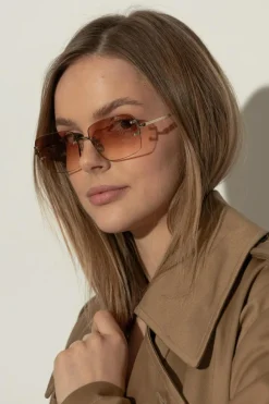 Linda Farrow ORANGE Sunglasses `Sasha`