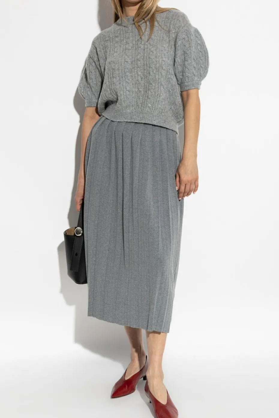 Lisa Yang GREY Pleated skirt `Minda`