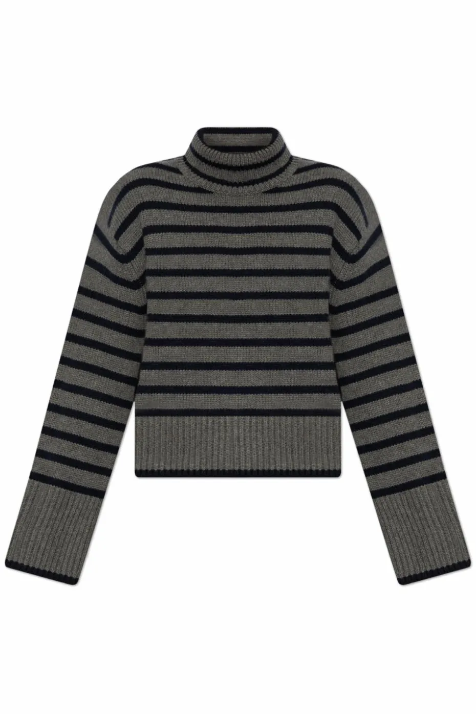 Lisa Yang GREY Turtleneck Fleur Stripes