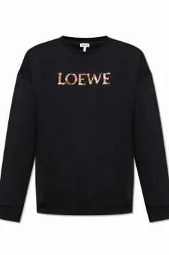 Loewe BLACK Sweatshirt with colorfully embroidered logo