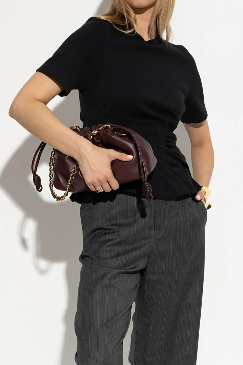 Loewe BURGUNDY Shoulder bag "Flamenco Medium"