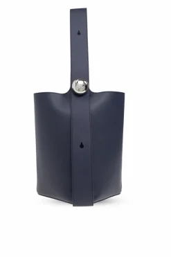 Loewe NAVY BLUE Pebble Medium bucket-style shoulder bag