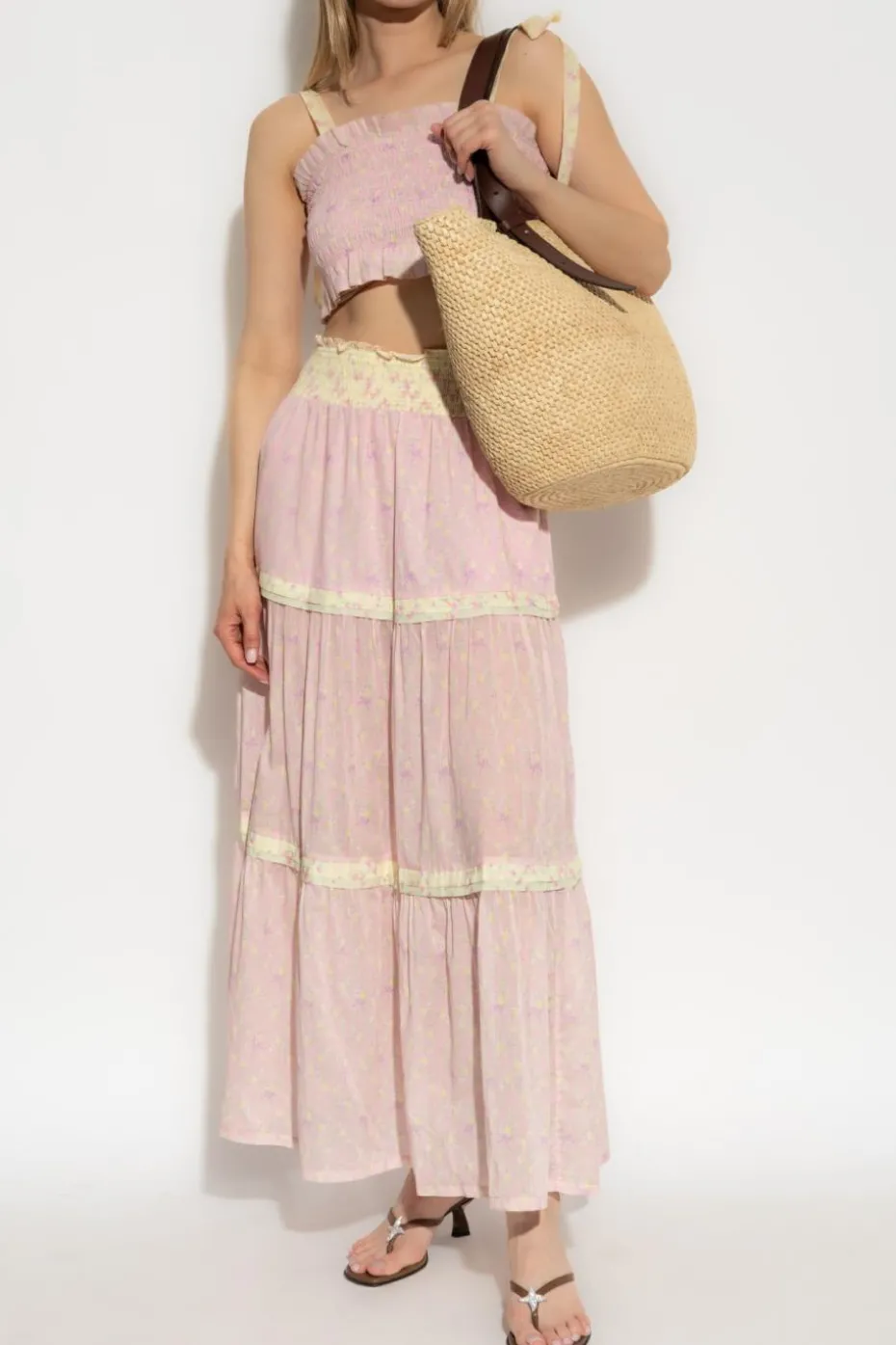 LoveShackFancy PINK Skirt `Phia`