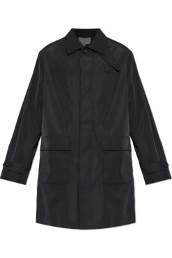 Maison Kitsuné BLACK Coat with logo