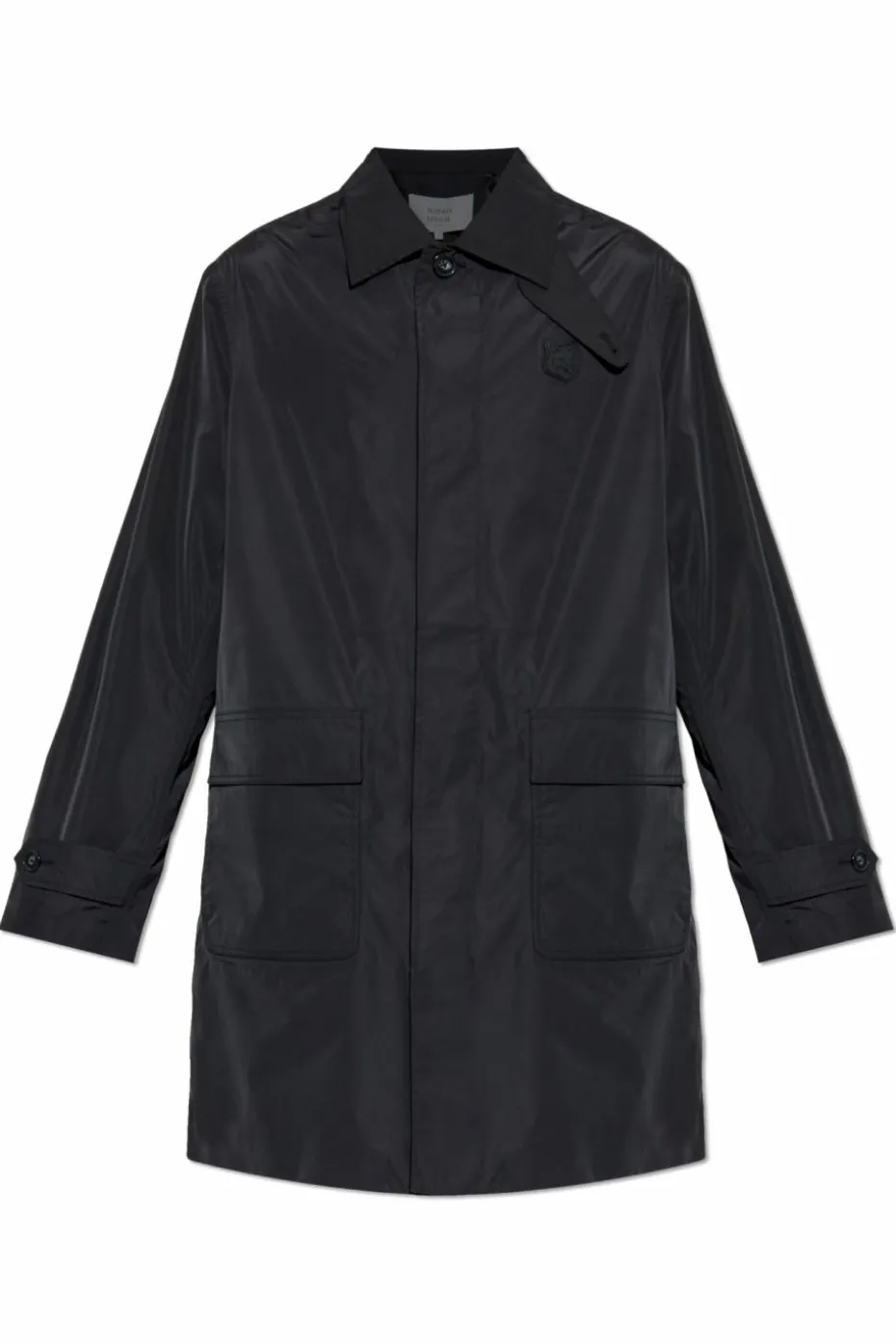 Maison Kitsuné BLACK Coat with logo